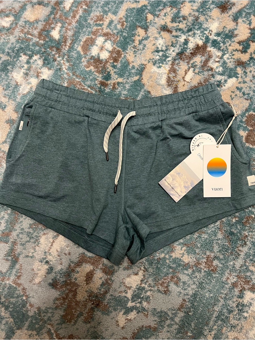 Vuori Women's Teal Drawstring Lounge Shorts